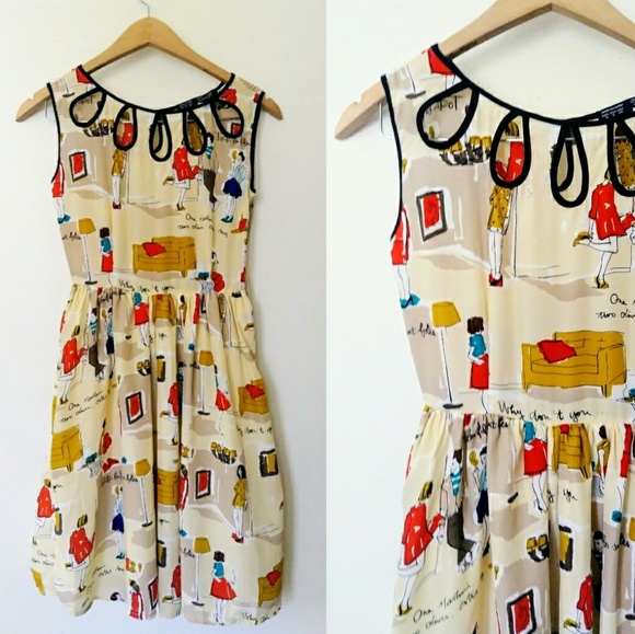 Dresses & Skirts - Dry Martini Novelty Print Dress xs/s
